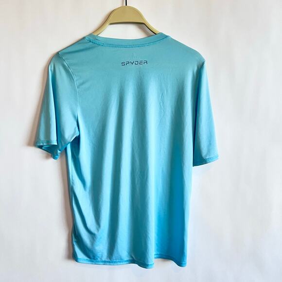 SPYDER UNISEX  SURF SWIM SHORTSLEEVE CREW NECK ATHLETIC SHIRT LIGHT BLUE SIZE L - Picture 3 of 9